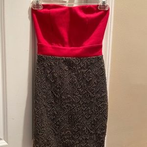 Solemio Red, Black and Gold Sparkly Mini Cocktail Dress
